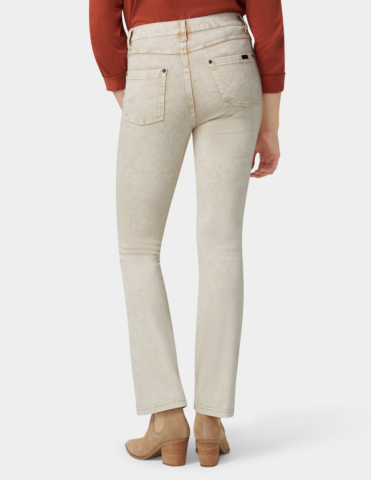 Hue Ultra Soft Denim Baby Bootcut - Oatmeal Acid Wash