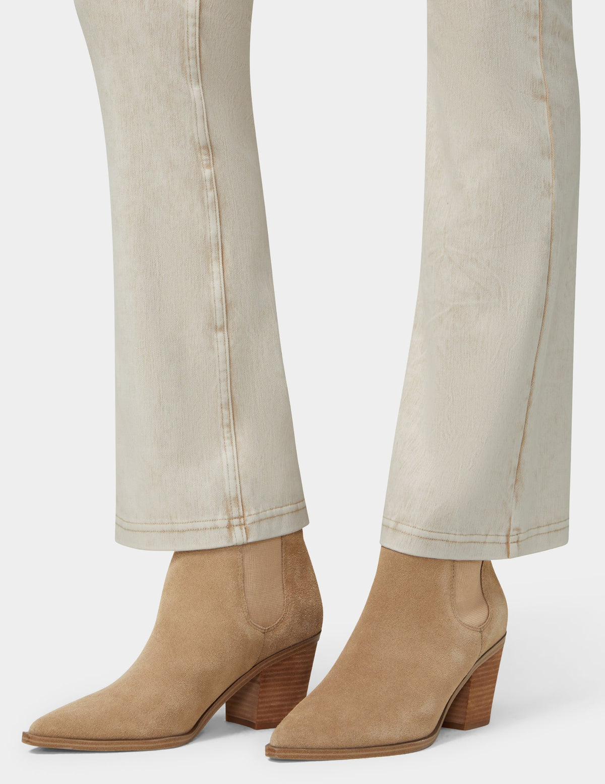 Hue Ultra Soft Denim Baby Bootcut - Oatmeal Acid Wash