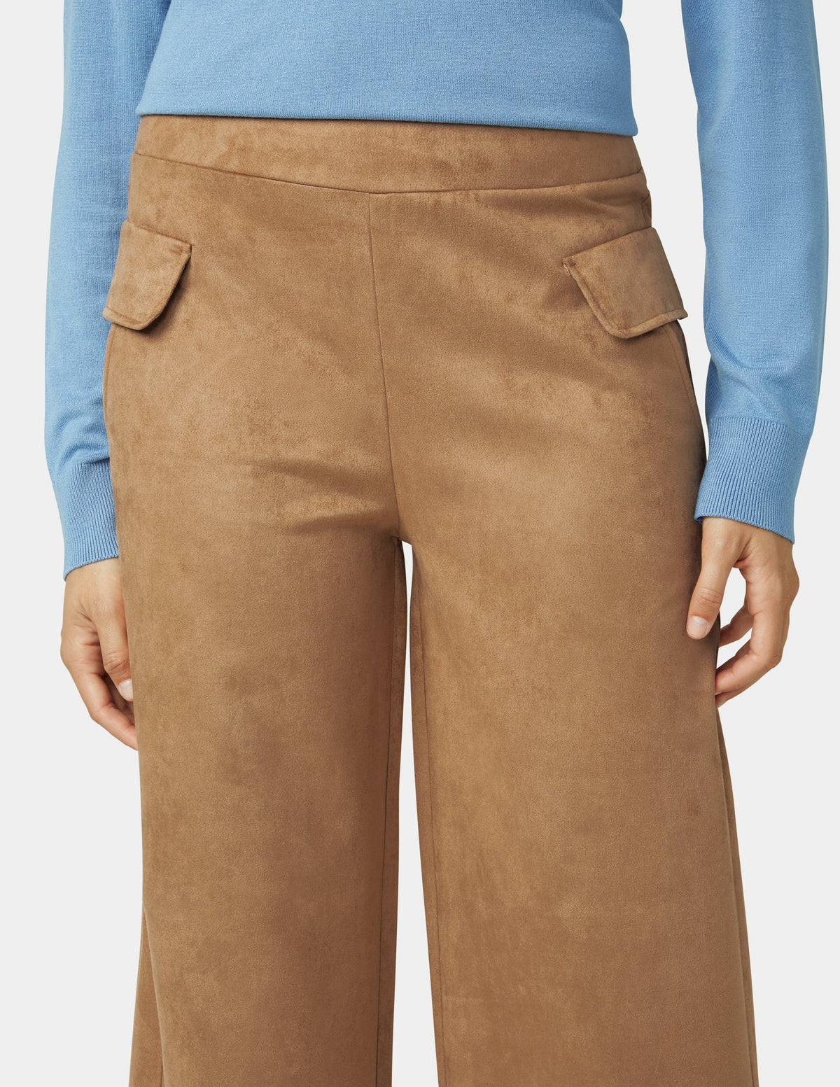 Hue Suede Wide Leg Pant - Tobacco Brown
