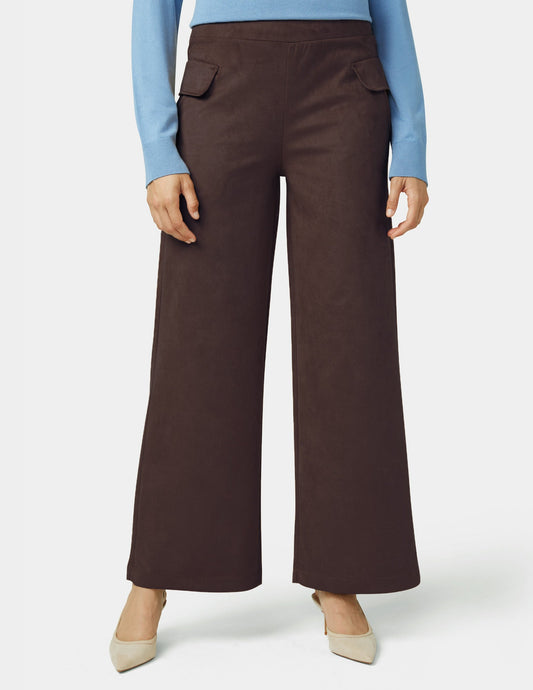 Hue Suede Wide Leg Pant - Coffee Bean