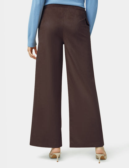 Hue Suede Wide Leg Pant - Coffee Bean