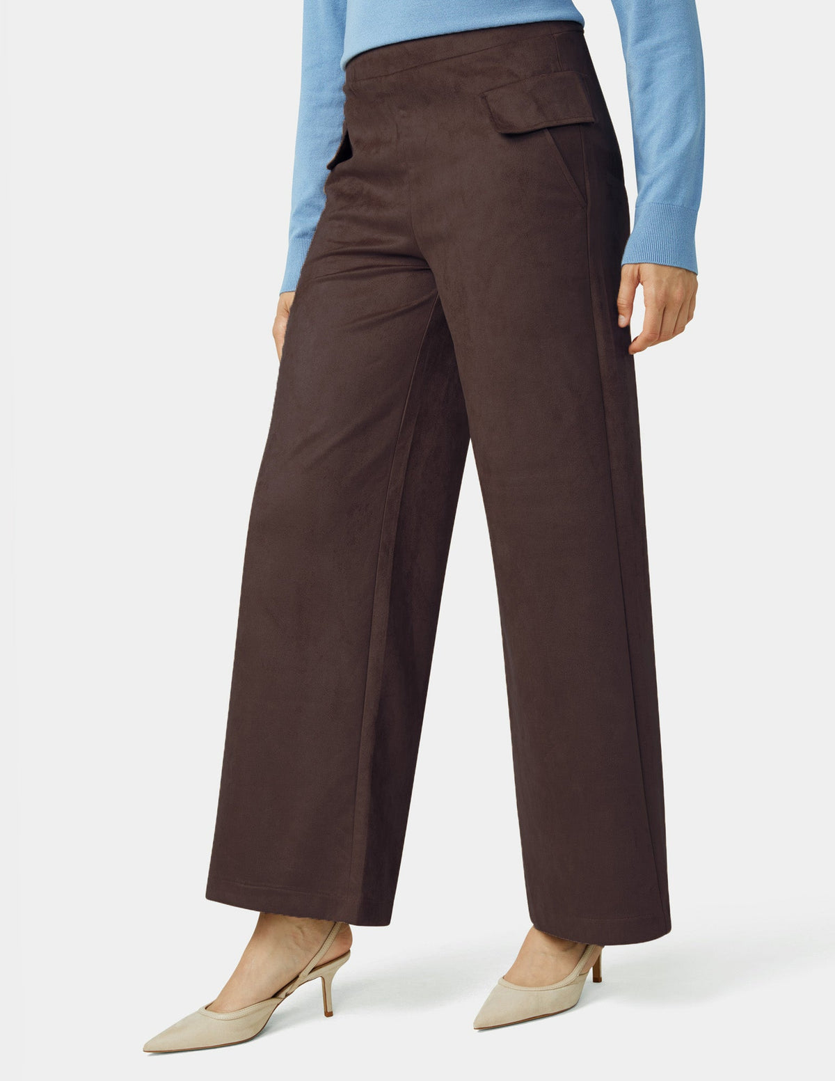 Hue Suede Wide Leg Pant - Coffee Bean