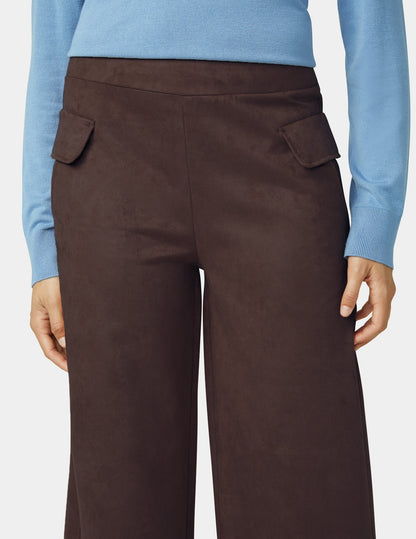 Hue Suede Wide Leg Pant - Coffee Bean
