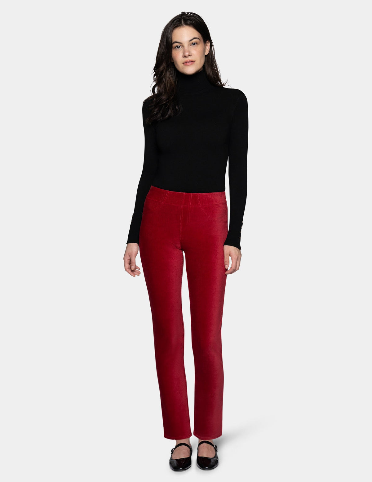 Hue Classic Corduroy Pant - Red Pepper
