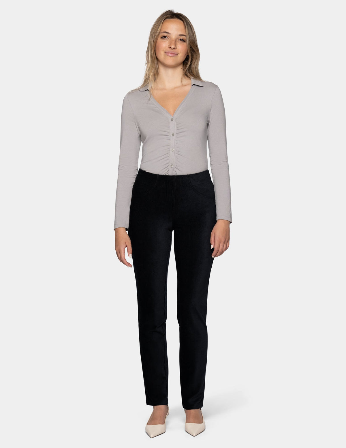 Hue Classic Corduroy Pant - Black