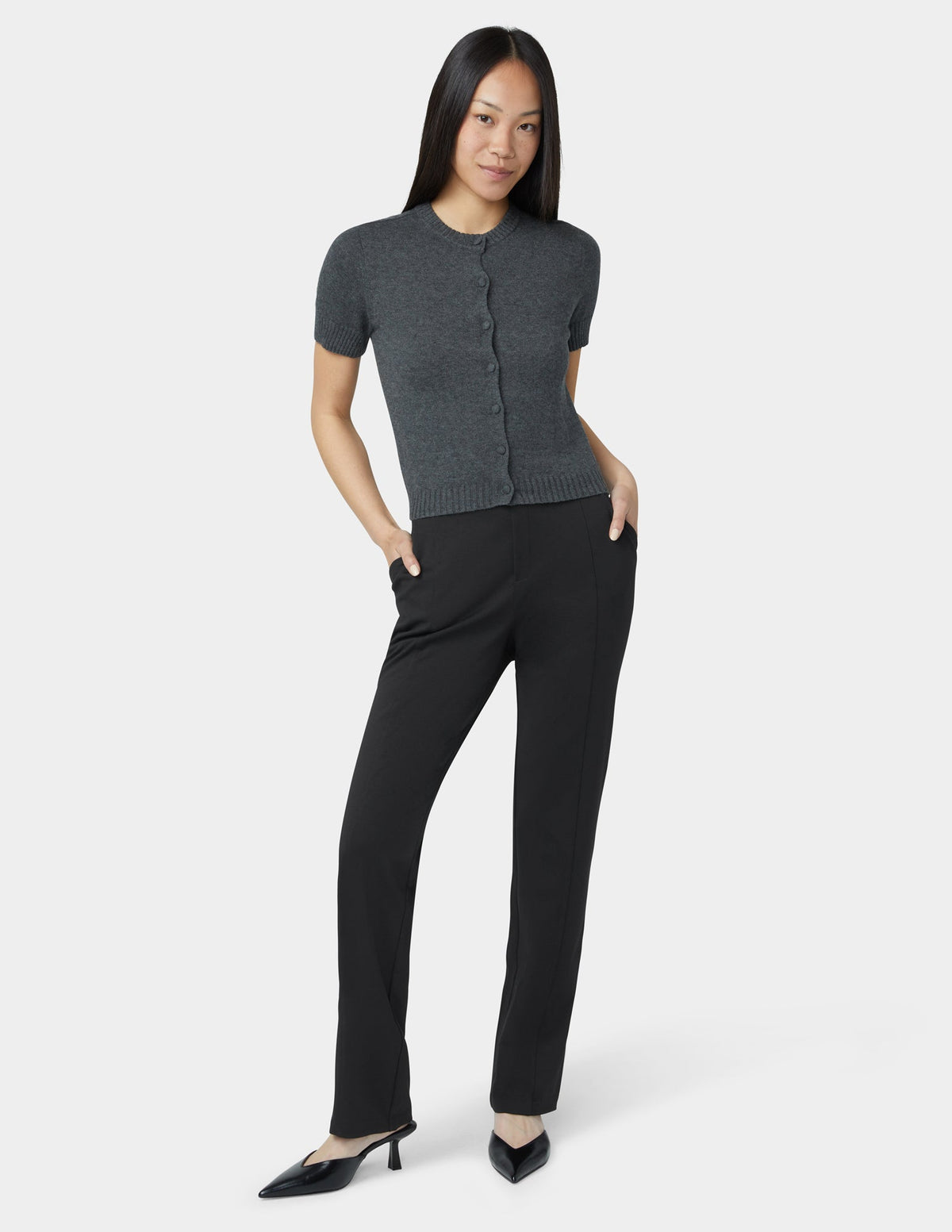 Hue Ponte Pull On Trouser - Black