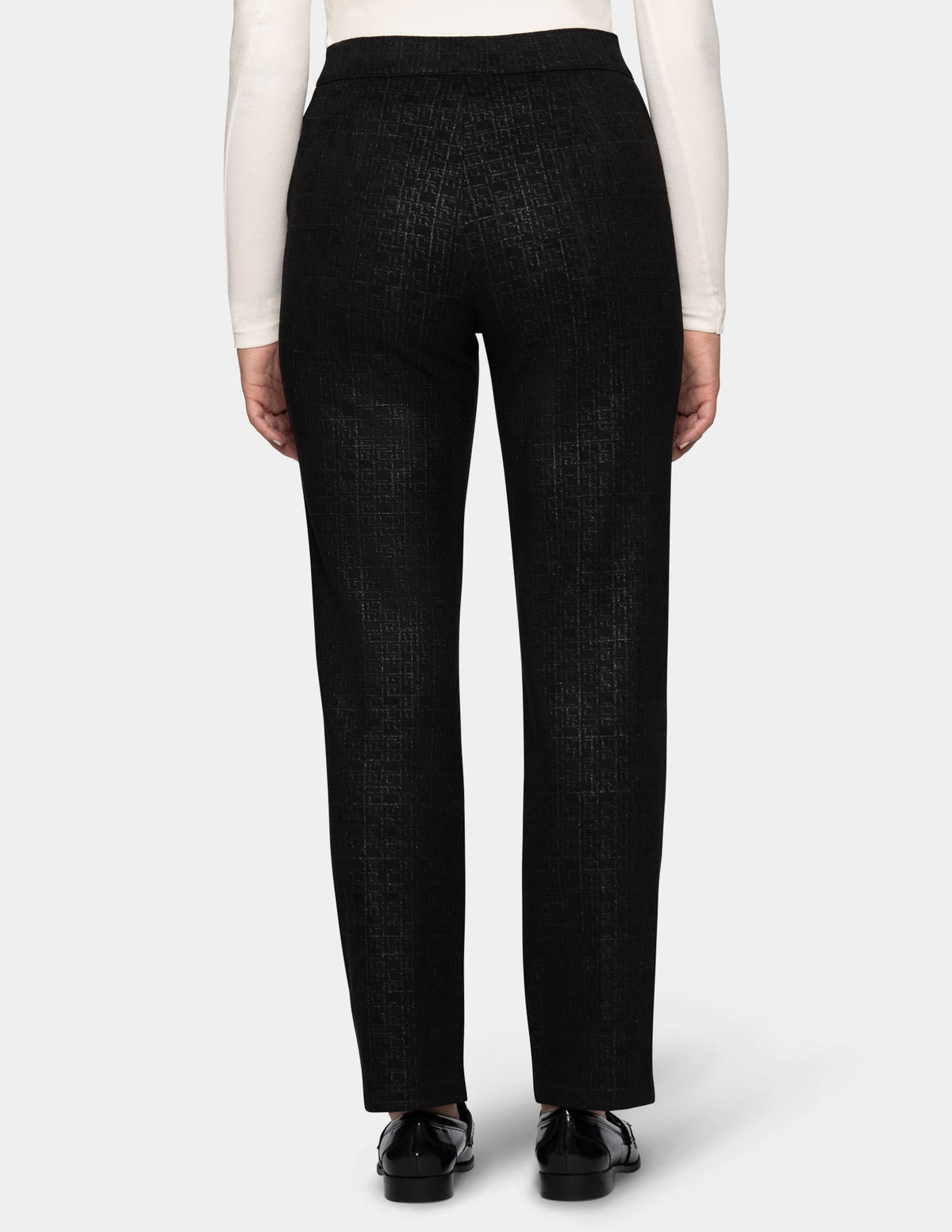 Hue Faux Suede Metallic Geo Pant - Black