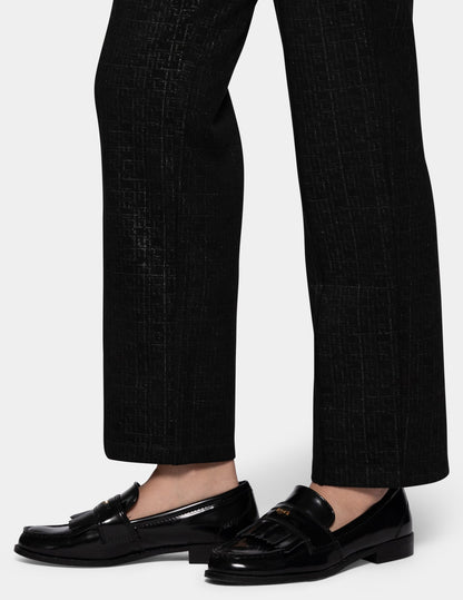 Hue Faux Suede Metallic Geo Pant - Black