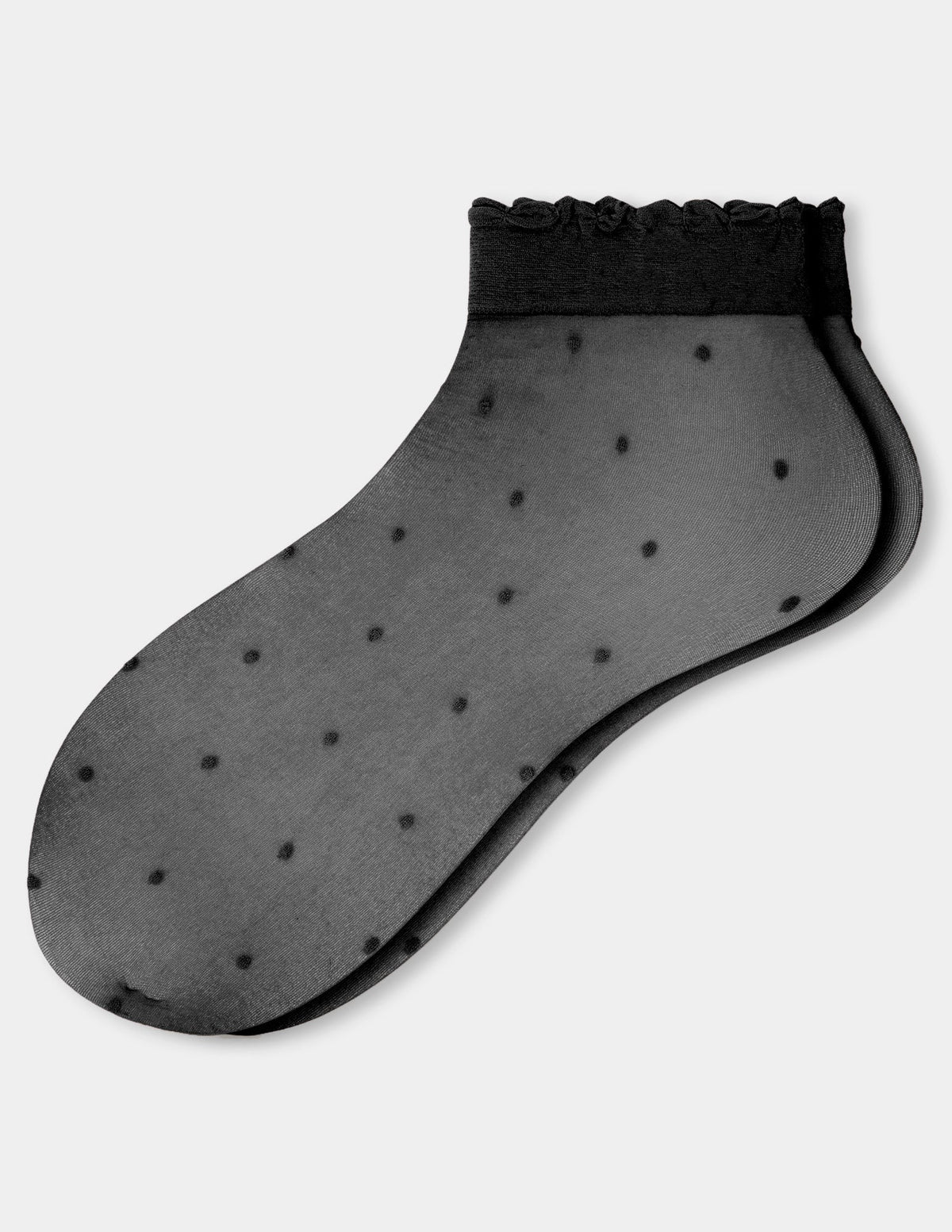 Hue Sheer Pindot Anklet - Black