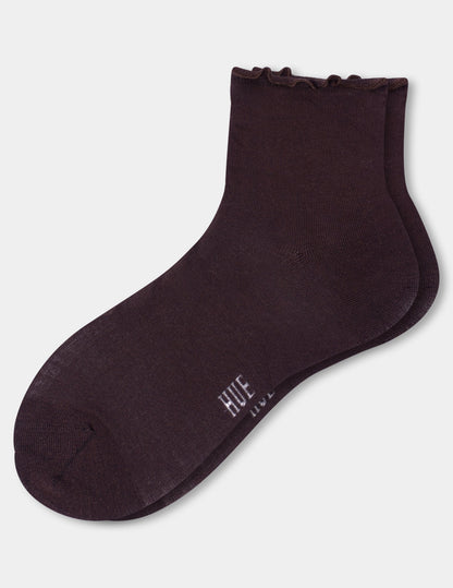 Hue Ruffle Edge Ankle Sock - Java