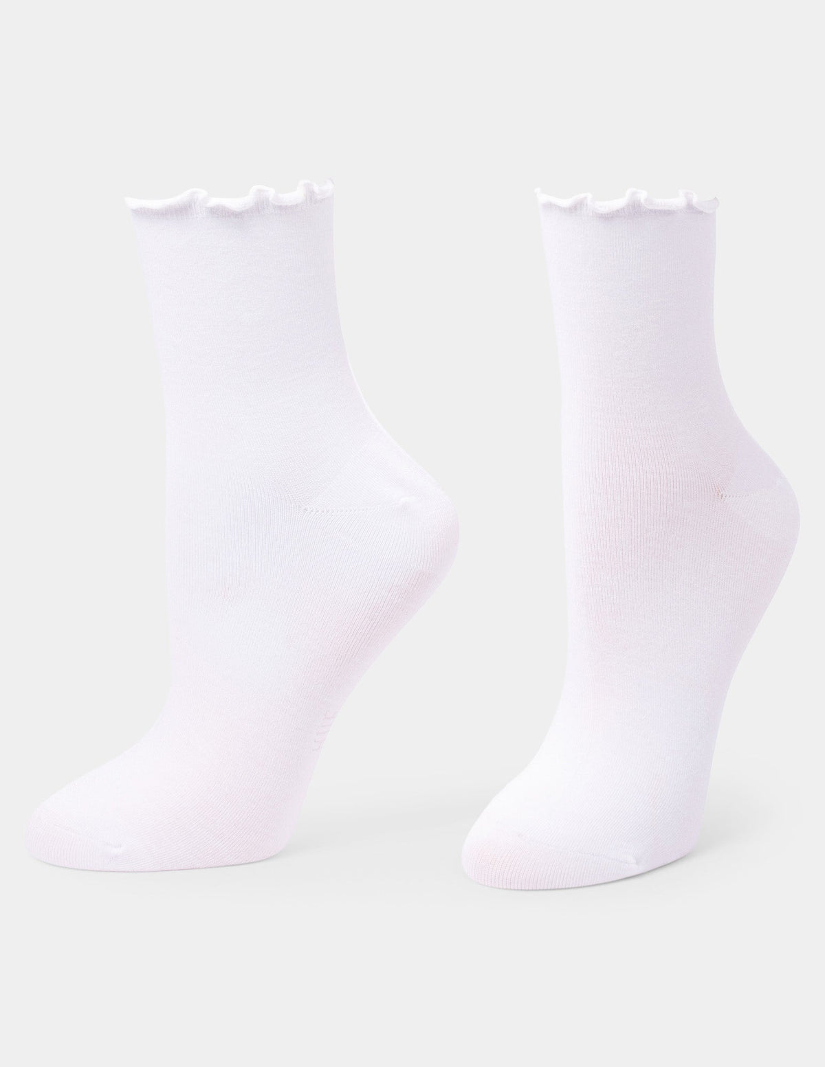 Hue Ruffle Edge Ankle Sock 3 Pair Pack - White
