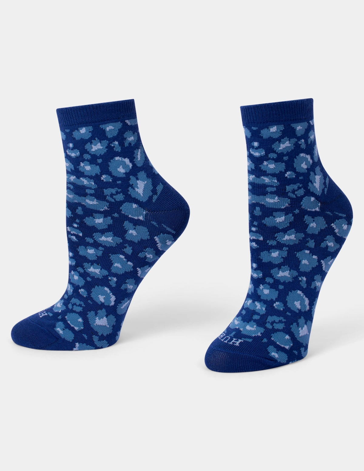 Hue Super Soft Shorty Sock 3 Pair Pack - Blue Leopard
