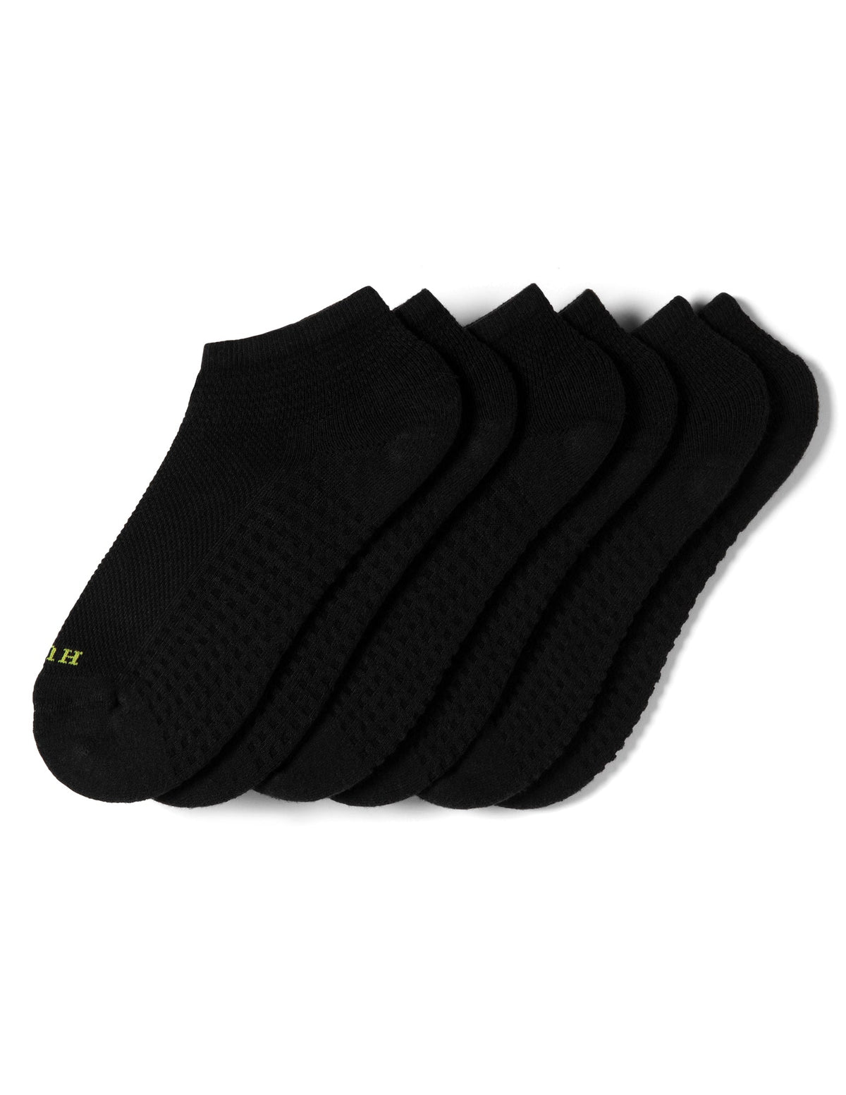 Hue HUE Air Cushion Quarter Top Socks 3 Pair Pack - Black