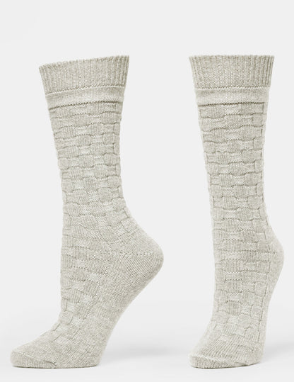 Hue Textured Wool Blend Crew 2 Pair Pack - Blue