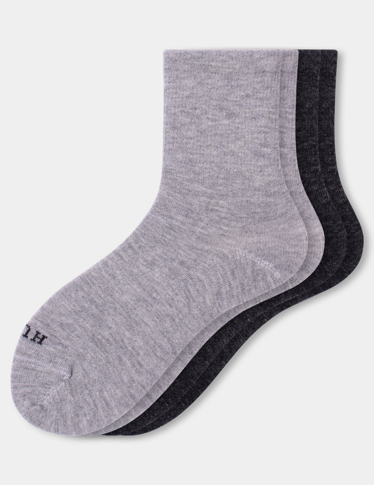 Hue Wool Blend Mini Crew 2 Pair Pack - Heather Grey