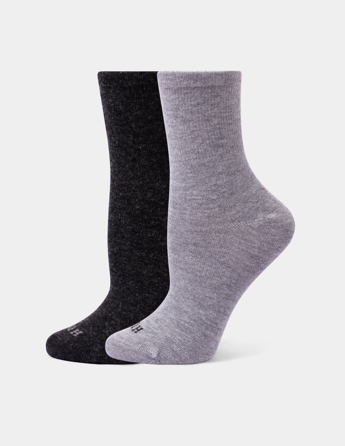 Hue Wool Blend Mini Crew 2 Pair Pack - Heather Grey