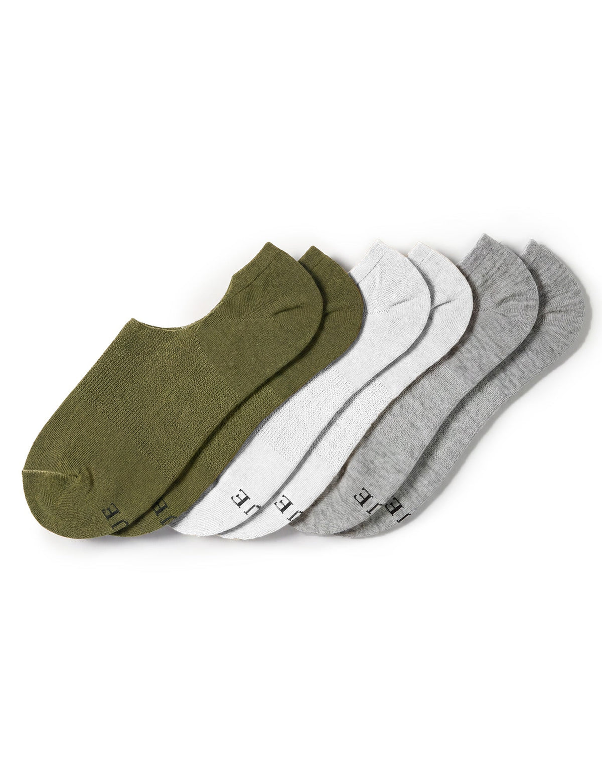 Hue Cotton No Show Arch Hug Sock 3 Pair Pack - Earthy