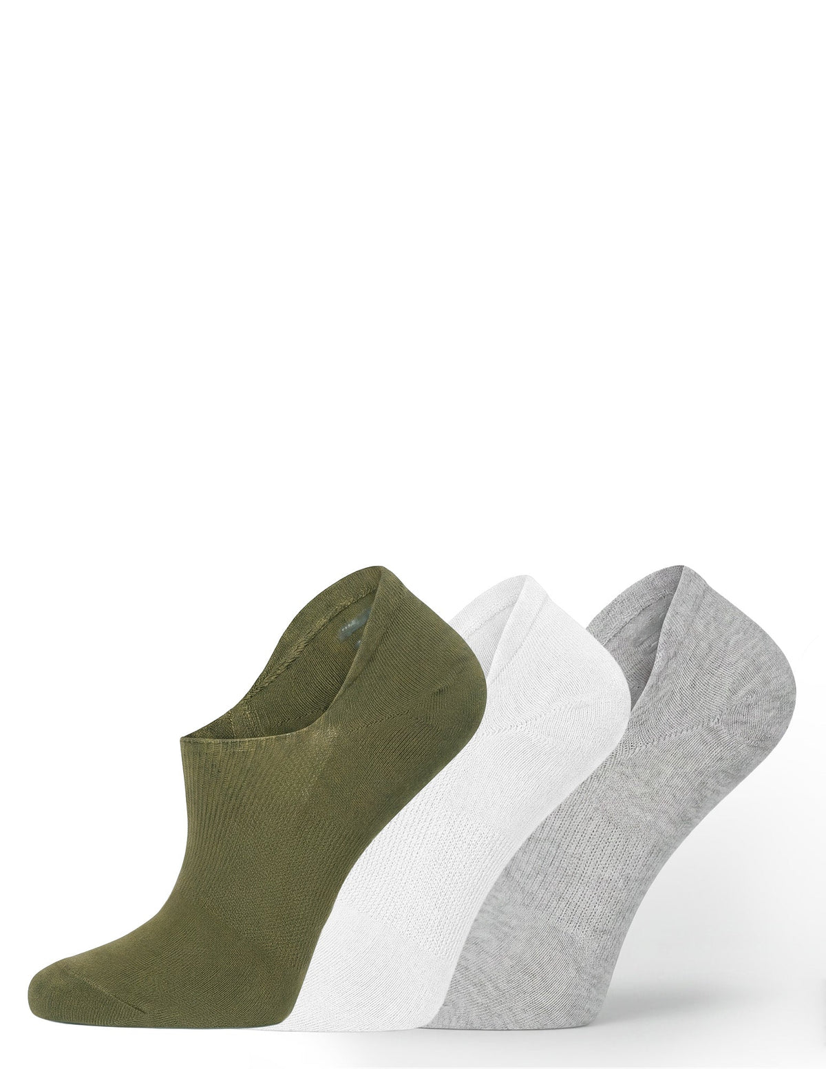 Hue Cotton No Show Arch Hug Sock 3 Pair Pack - Earthy