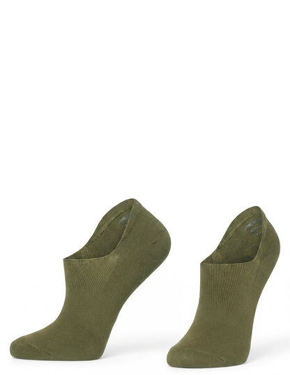 Hue Cotton No Show Arch Hug Sock 3 Pair Pack - Earthy