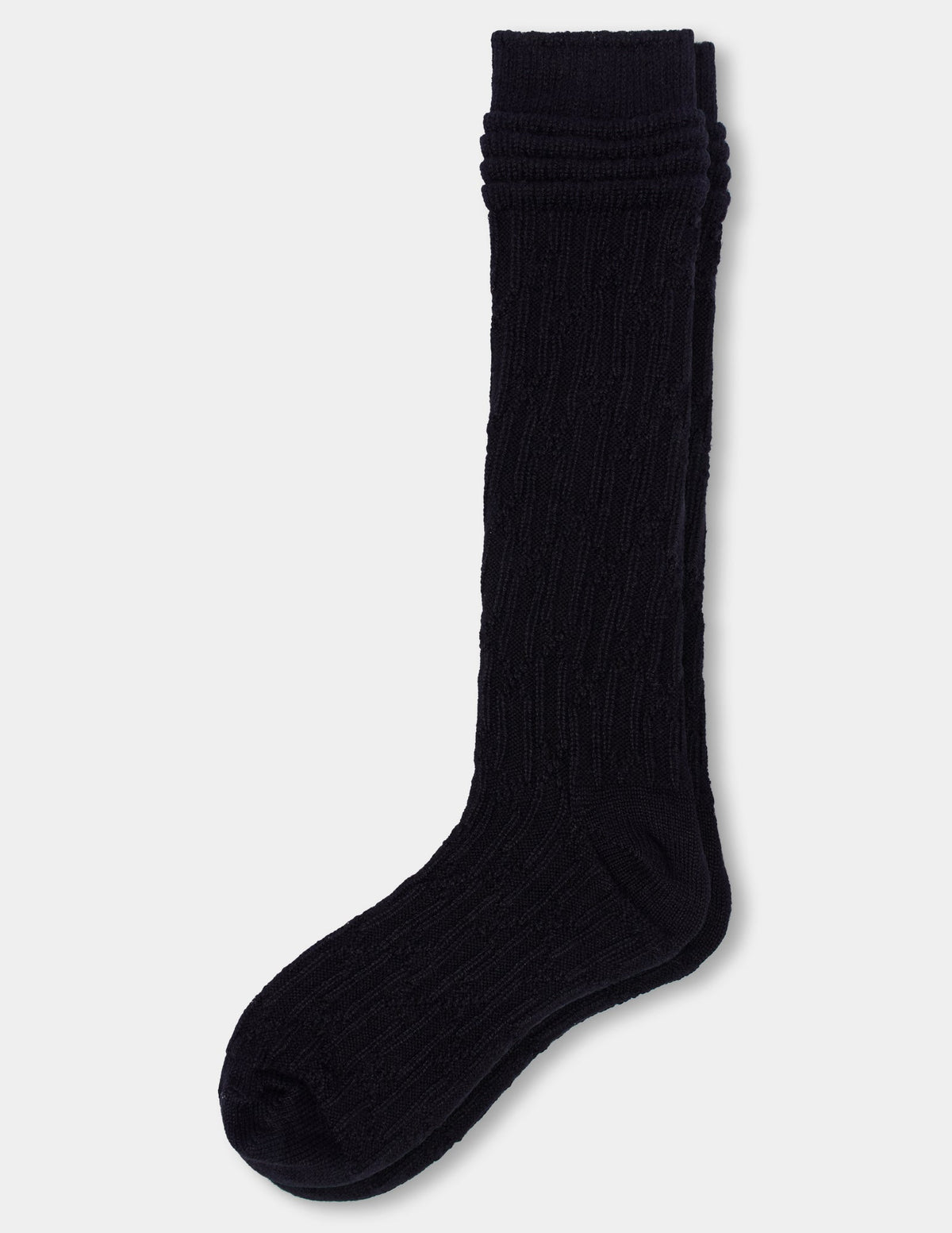 Hue Bubble Cable Knee Sock - Black