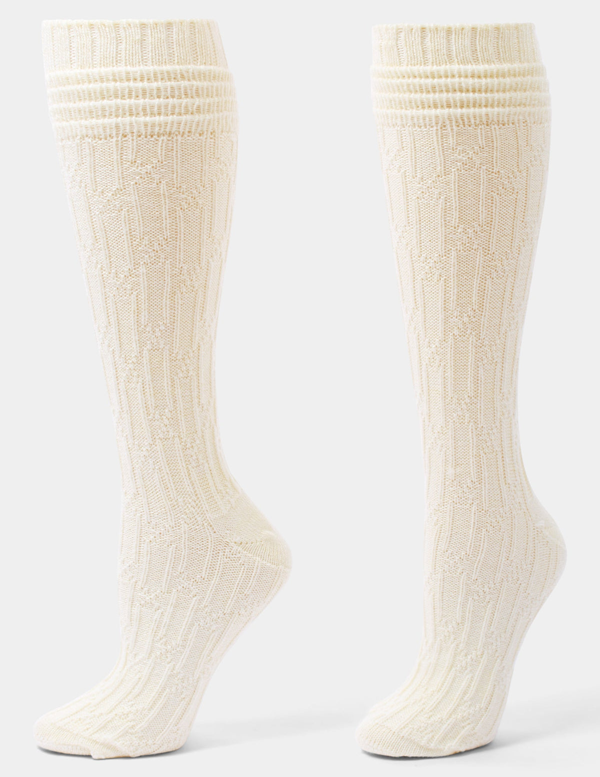 Hue Bubble Cable Knee Sock - Ivory