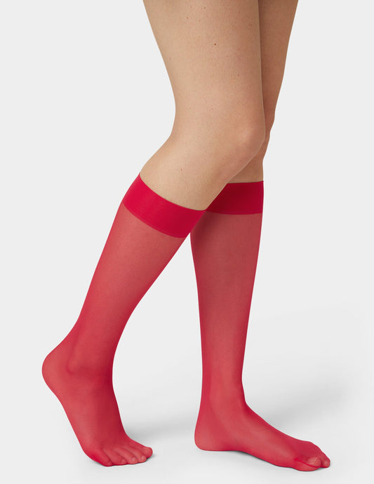 Hue Sheer Knee High - Jester Red