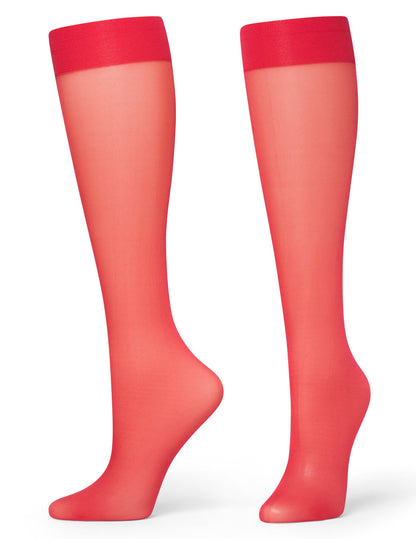 Hue Sheer Knee High - Jester Red