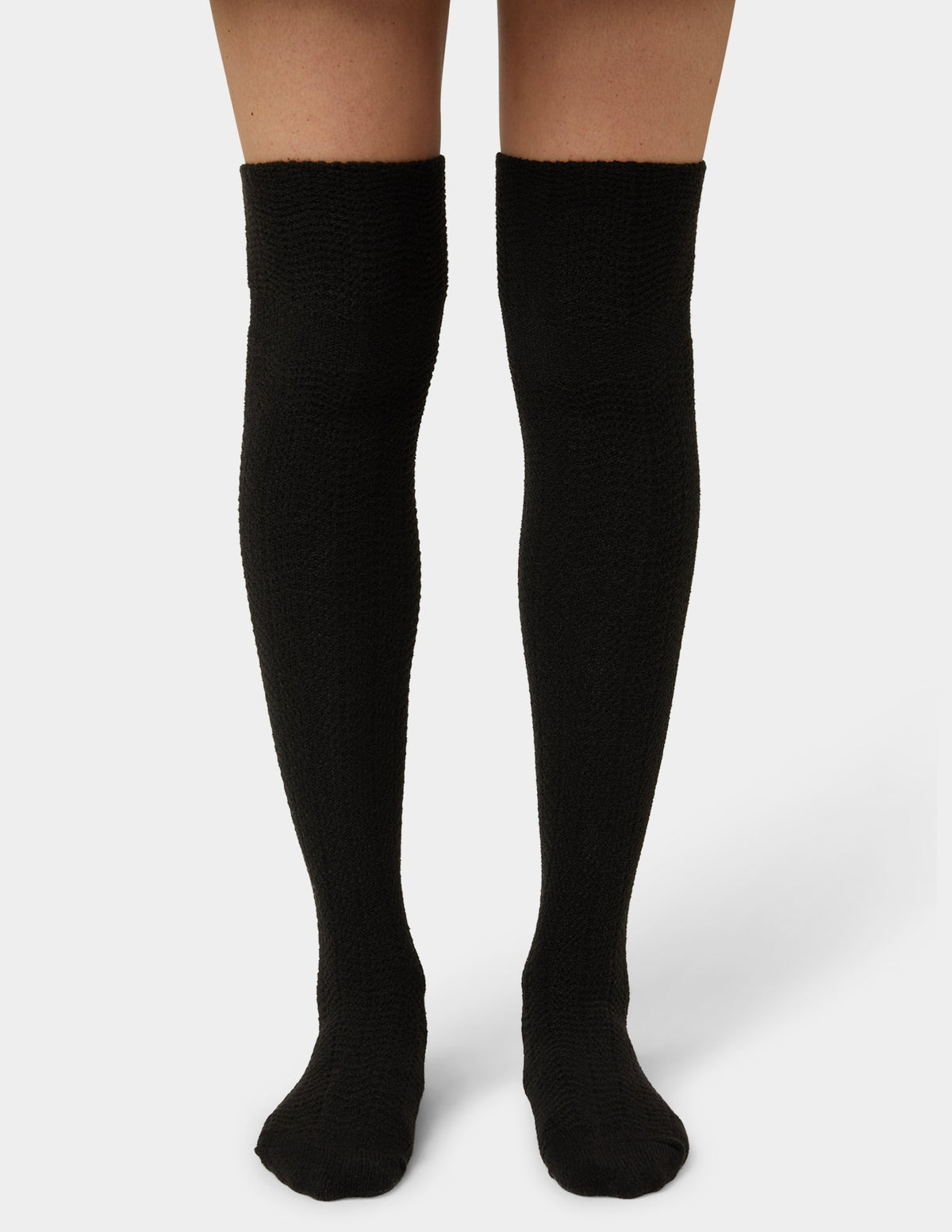 Hue Tonal Houndstooth Knee High - Black