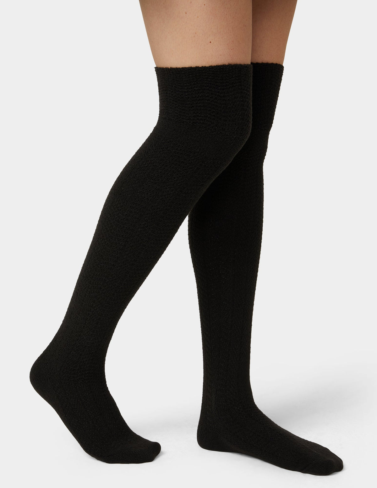 Hue Tonal Houndstooth Knee High - Black