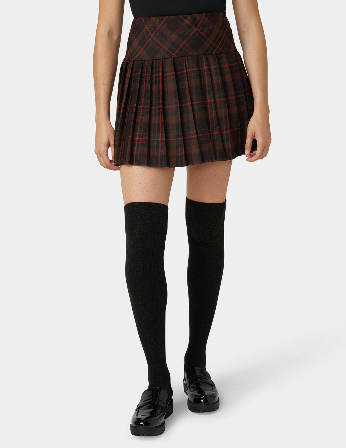 Hue Tonal Houndstooth Knee High - Black