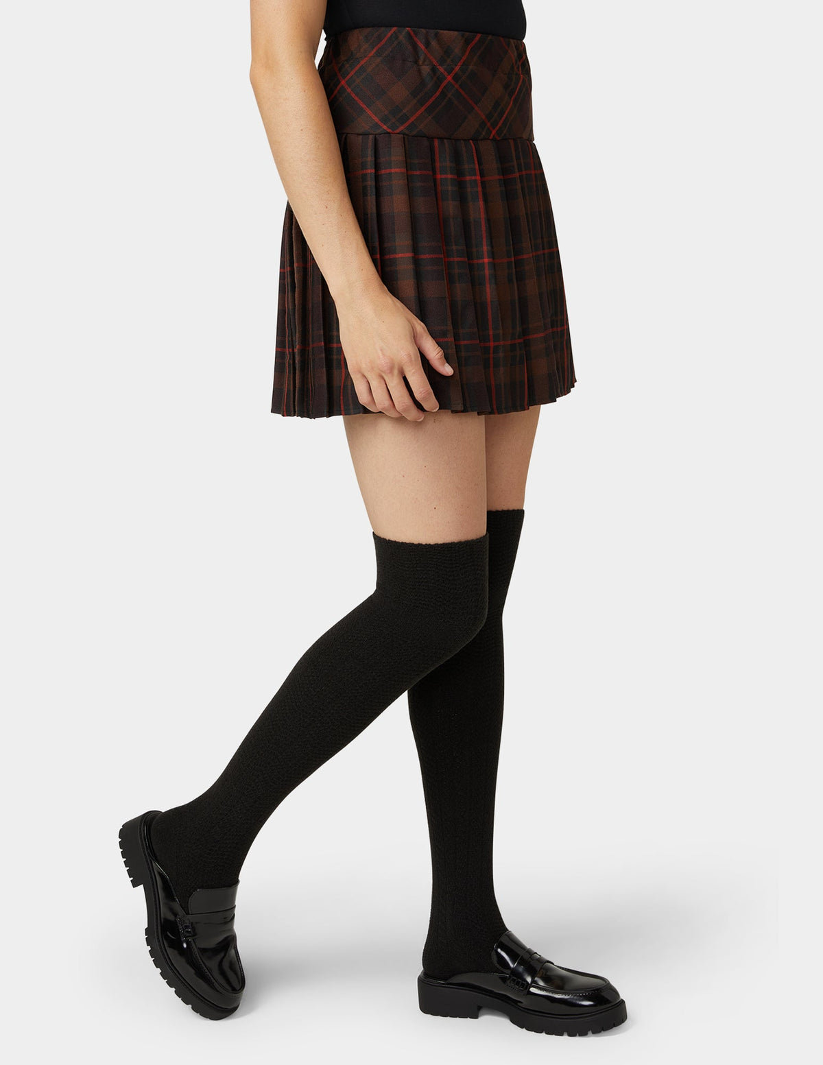 Hue Tonal Houndstooth Knee High - Black