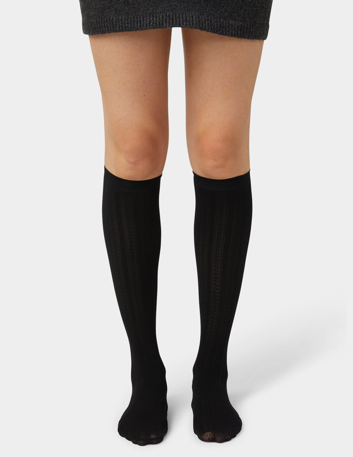 Hue Cable Knee High - Black