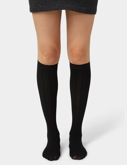 Hue Cable Knee High - Black