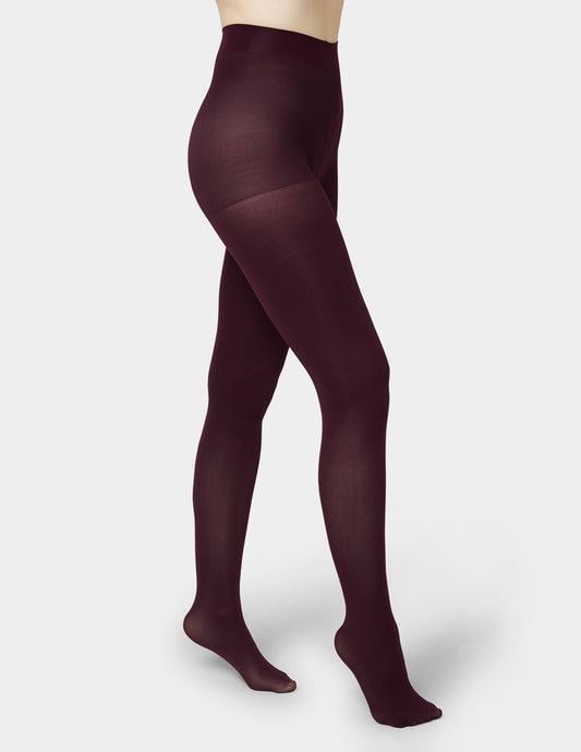 Hue Super Opaque Control Top Tight - Black Cherry