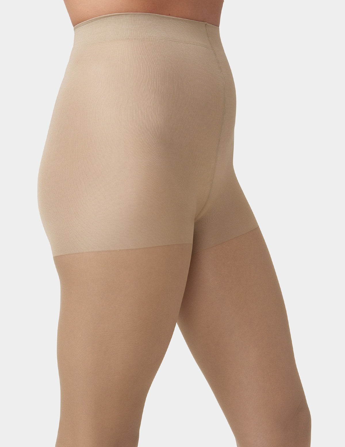 Hue HUE So Silky Sheer Control Top with Invisible Reinforced Toe - Tan
