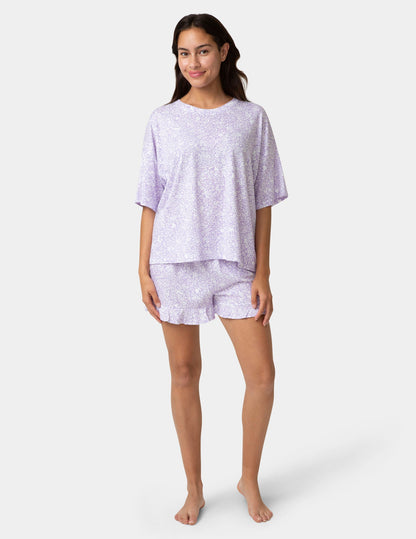 Hue Oversized Tee PJ Set - Purple Rose