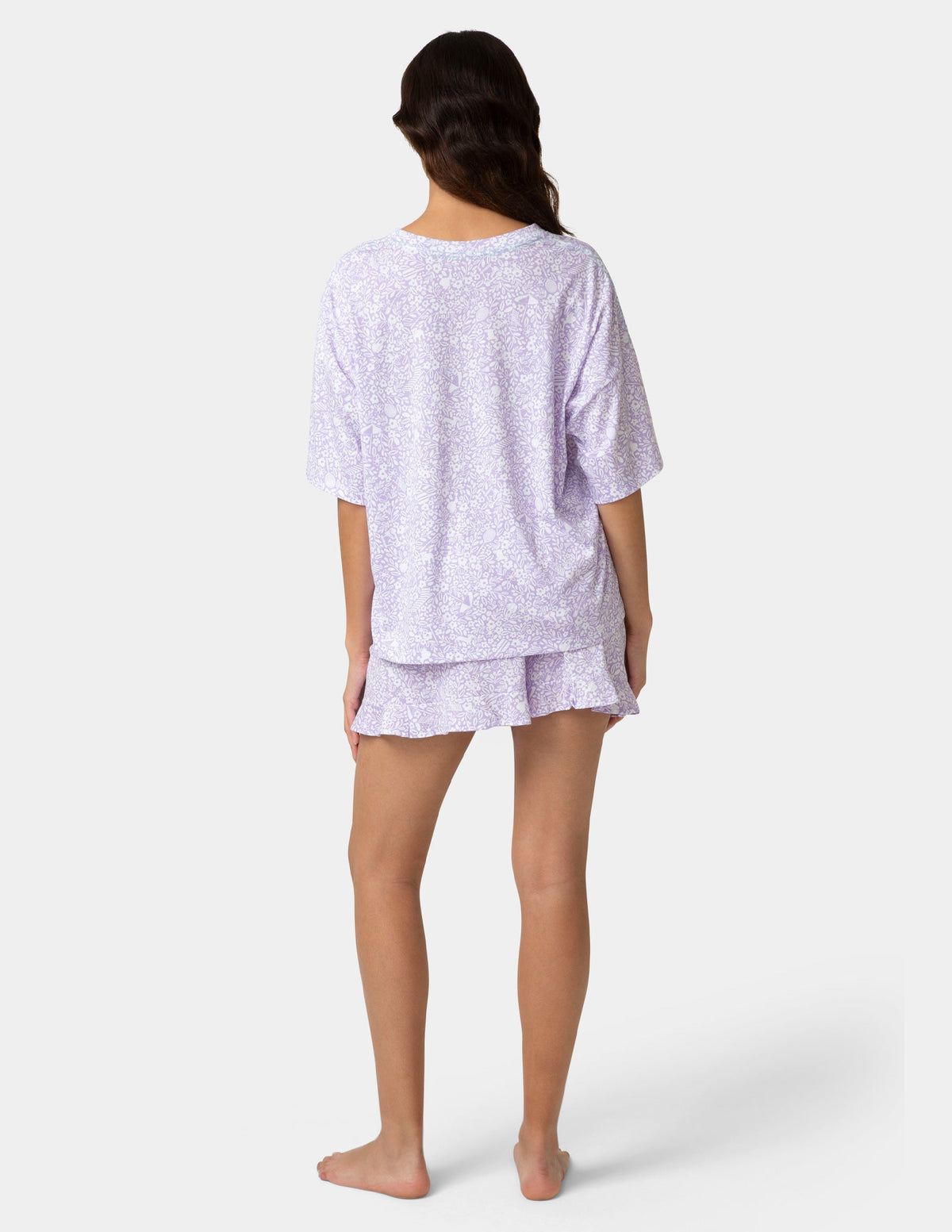 Hue Oversized Tee PJ Set - Purple Rose