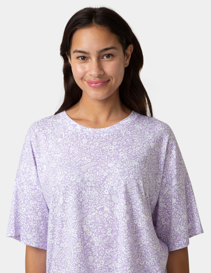 Hue Oversized Tee PJ Set - Purple Rose