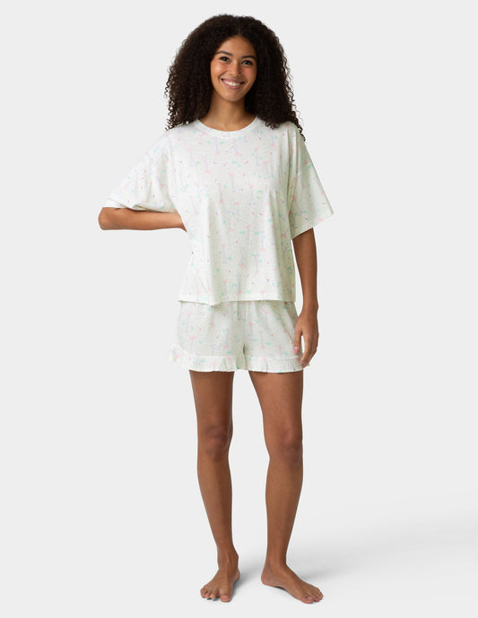 Hue Oversized Tee PJ Set - Egret