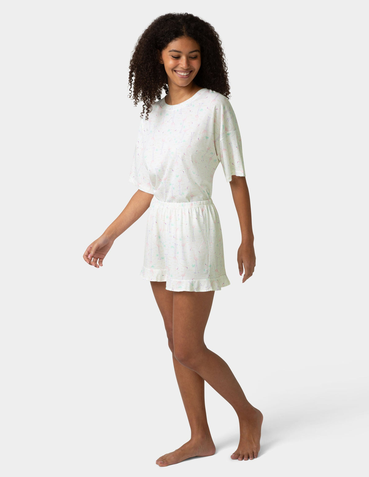 Hue Oversized Tee PJ Set - Egret