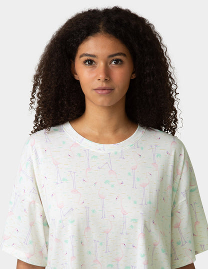 Hue Oversized Tee PJ Set - Egret