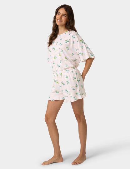Hue Oversized Tee PJ Set - Pink Dogwood