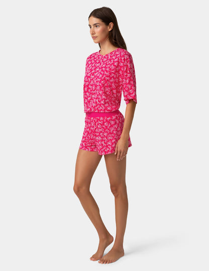 Hue Put A Bow On It PJ Set - Bright Rose
