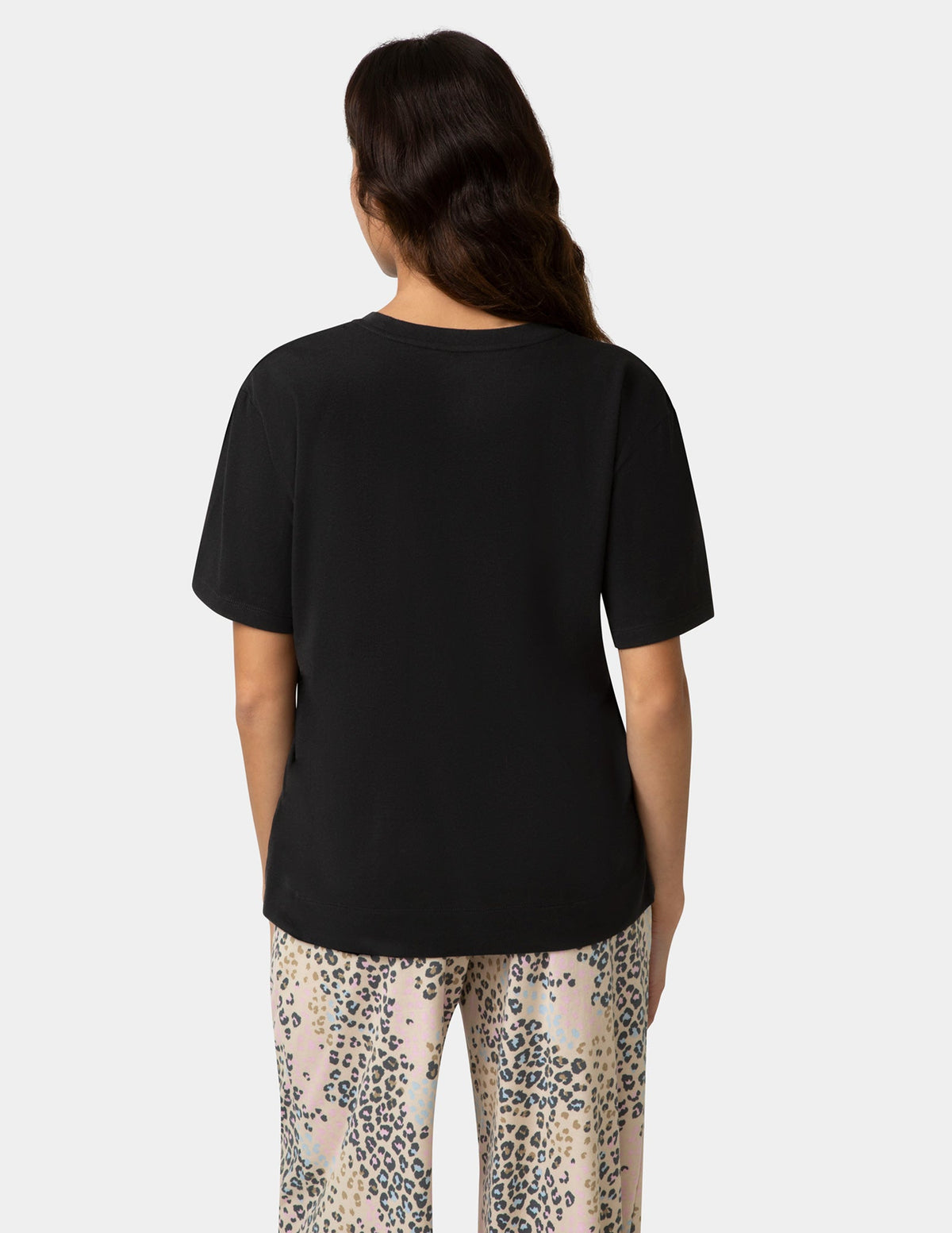 Hue Short Sleeve Cotton Candied Boxy PJ Tee - Black