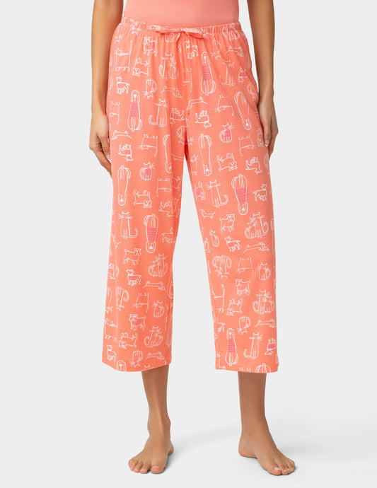 Hue Cat Love Dog PJ Capri - Shell Pink