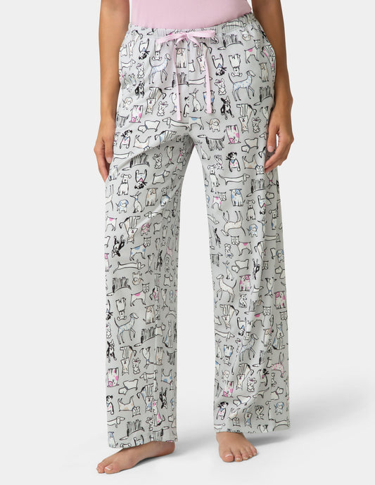 Hue Cotton Candied Cozy Canine PJ Pant - Lunar Rock