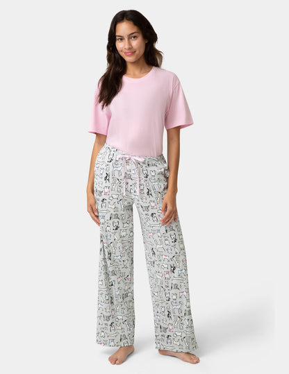 Hue Cotton Candied Cozy Canine PJ Pant - Lunar Rock