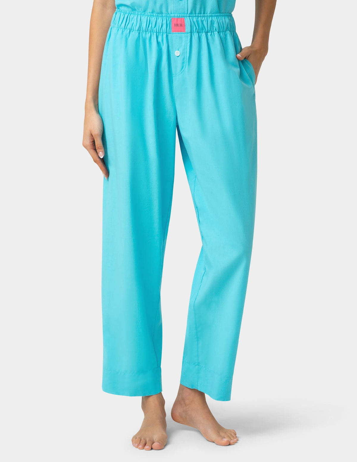 Hue Poplin PJ Pant - Blue Mist