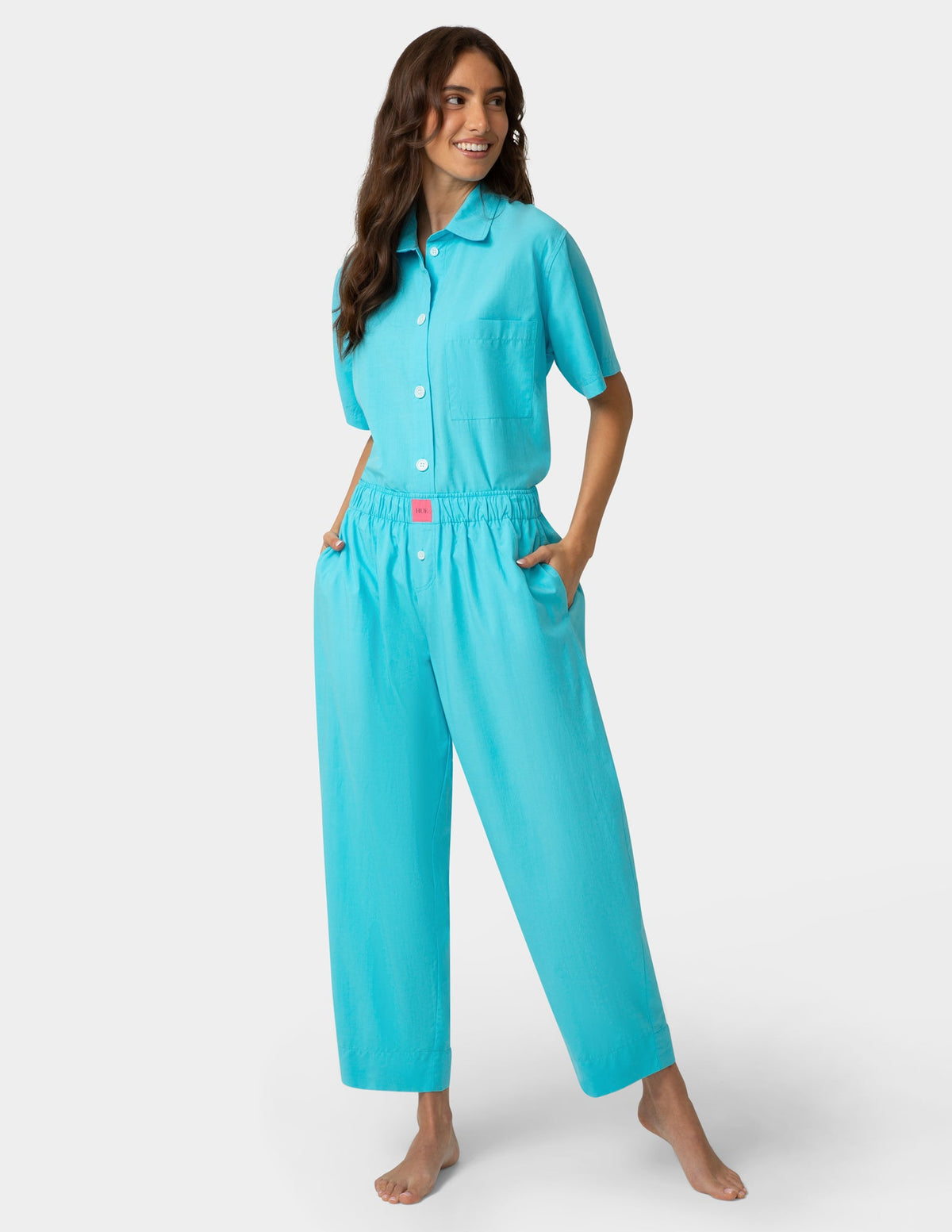 Hue Poplin PJ Pant - Blue Mist