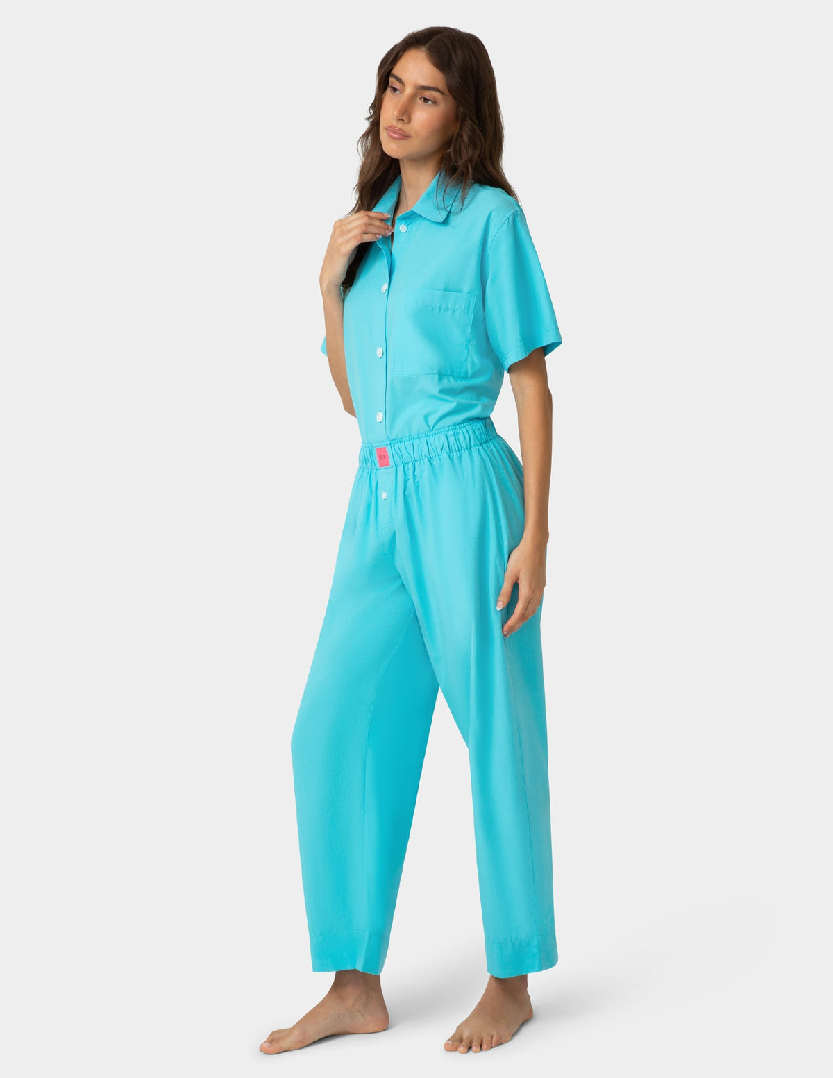 Hue Poplin PJ Pant - Blue Mist